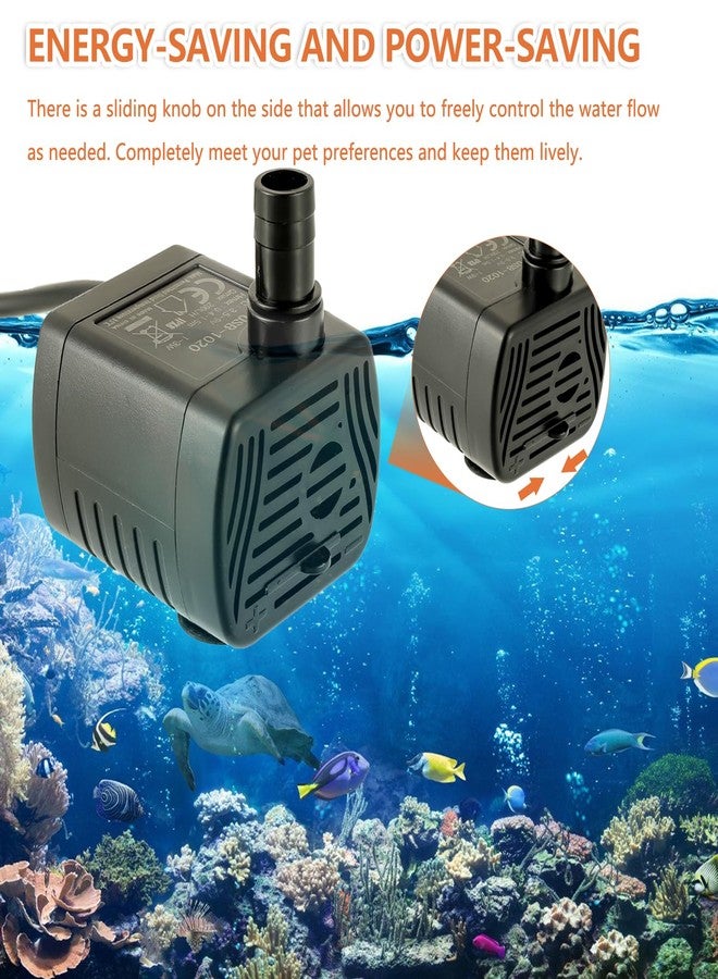 JAMHER Cat Water Fountain Pump Mini fish tank pump Crafts Plant Micro Water Pump Pet Water Fountain Pump Replacement Pump USB-1020 3.5-9V,Black - Image 5